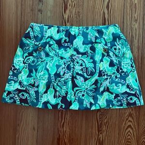 Lilly Pulitzer Madison Skort Tidal Wave In The Details Lemurs Green Blue Small